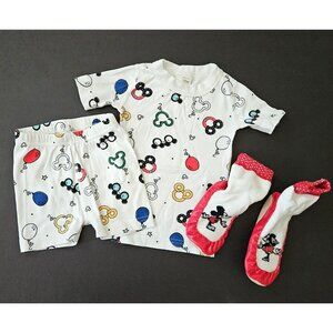 Hanna Andersson 90 3 Minnie Mouse Pajamas Long John Moccasin Slippers